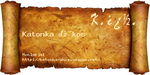 Katonka Ákos névjegykártya